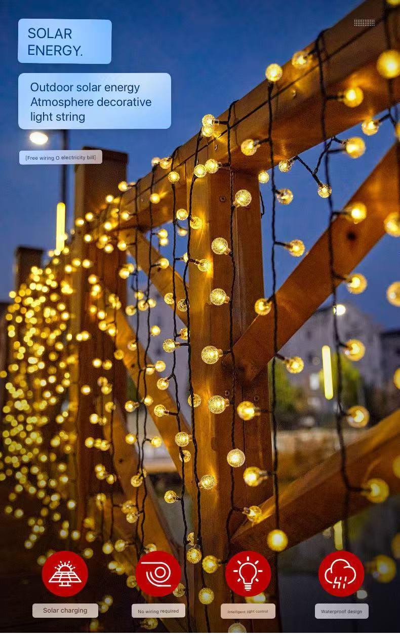 100LED bulb globe, length 39.3 feet, solar powered, 8 flashing modes , outdoor camping waterproof patio decorative , can be used for Valentine's Day, Easter, all kinds of festivals, birthday wedding decoration Fairy Lights 100LED bulb globe, length 39.3 feet, solar powered, 8 flashing modes , outdoor camping waterproof patio decorative , can be used for Valentine's Day, Easter, all kinds of festivals, birthday wedding decoration Fairy Lights