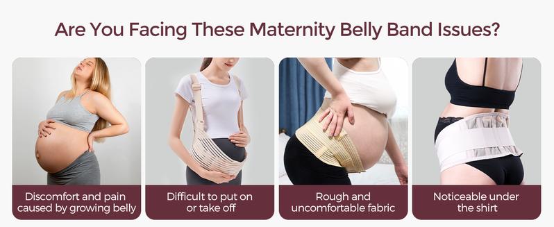 Momcozy Maternity Belly Belt, Invisible Maternity Sling, CozySupport Ergonest Maternity Belly Belt, Invisible Maternity Sling for Abdomen and Waist,-【B】