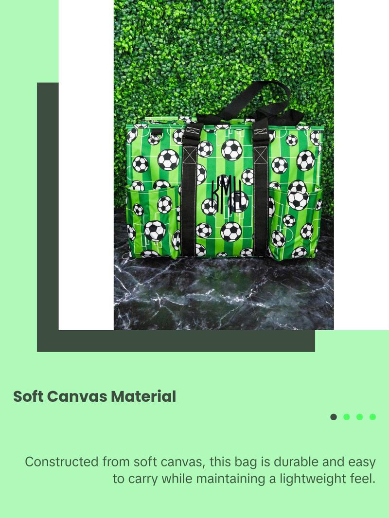 Here For The Goals with Black Trim Large Organizer Tote Carrying Bag Durable Folding Bag