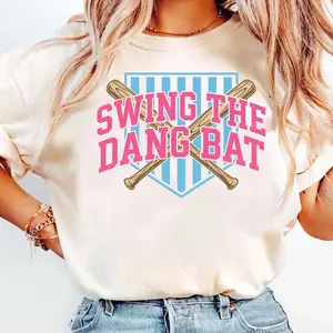 Swing The Dang Bat Tshirt, BaseballSoftball Mom Tshirt, Game Day Baseball Shirt, Hit The Dang Ball SoftBall field Mama Style Tshirt