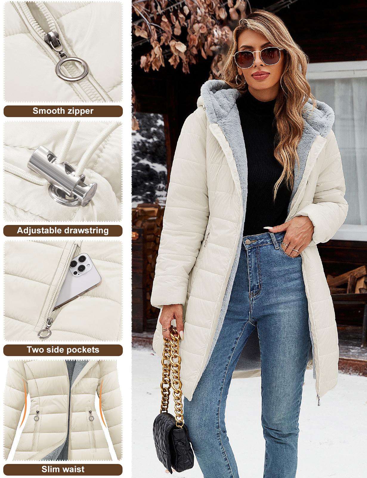 UMIPUBO Women's Winter Windproof Fur Warm Slim Fit Down Jacket - Waterproof Long Ski Coat for Commuting UMIPUBO Women's Winter Windproof Fur Warm Slim Fit Down Jacket - Waterproof Long Ski Coat for Commuting