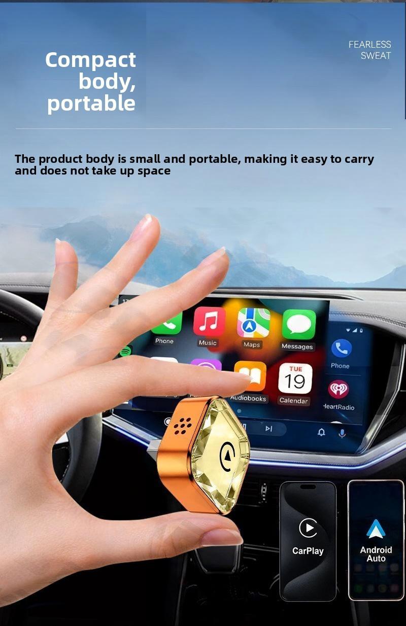 2026 New Smart two-in-one in-car connectivity box Wireless CarPlay Adapter - iPhone & Android Compatible with Fast No-Delay Link, Hands-Free Calling holiday gifts decor cool cover Car Gadgets car stuff car  Decoration Automotive Interior accessories car