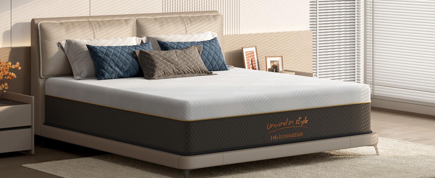 Innovative Hybrid Mattress in a Box with Memory Foam High-Grade Cotton Top Ergonomic Design for Pressure Relief Strong Edge Support Medium Firm