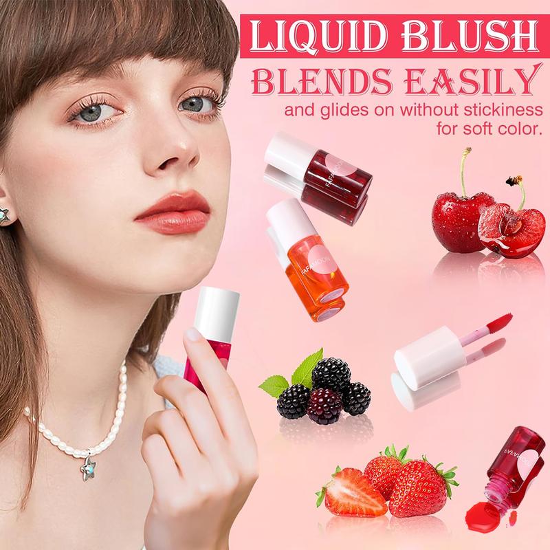 4PCS Lip Tint Stain Set, Mini Moisturizing Water Lipstick, Vivid Color Korean Lip Gloss, Long-Lasting Non-Stick Cup Multi-Use Lip and Cheek Tint