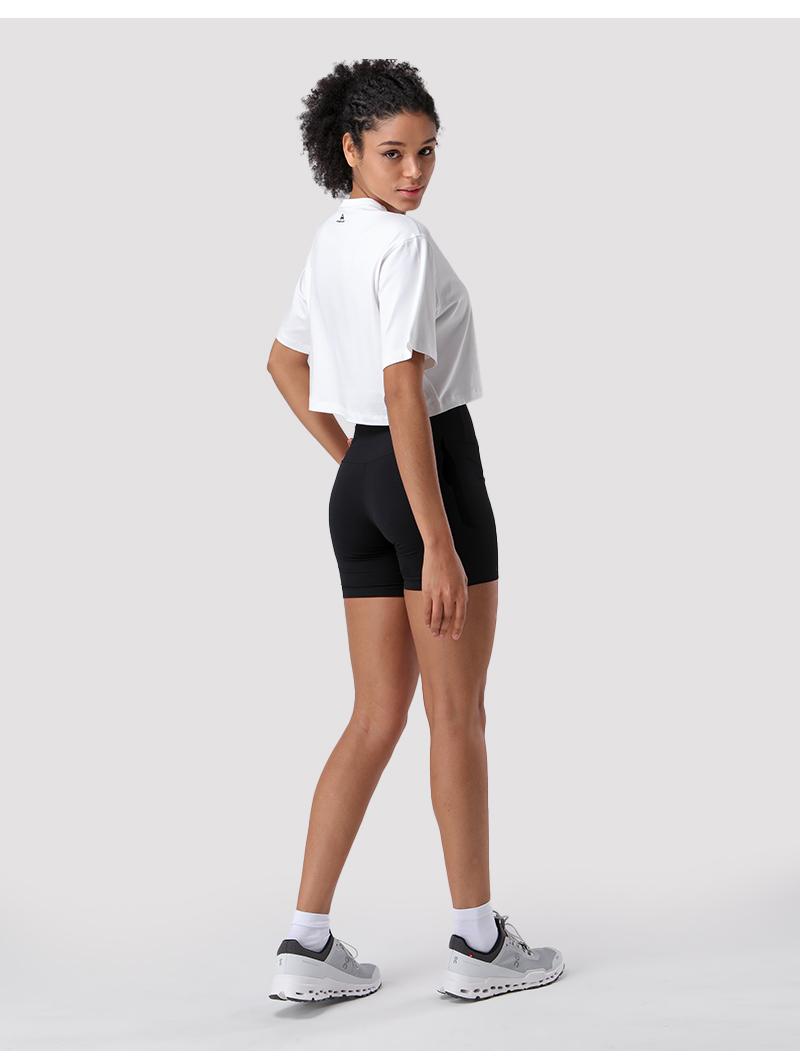 Pioneer Camp Bamboo Viscose Workout Crop Tops for Women Short Sleeve Loose T-Shirts Cropped Athletic Gym Running Yoga Tee