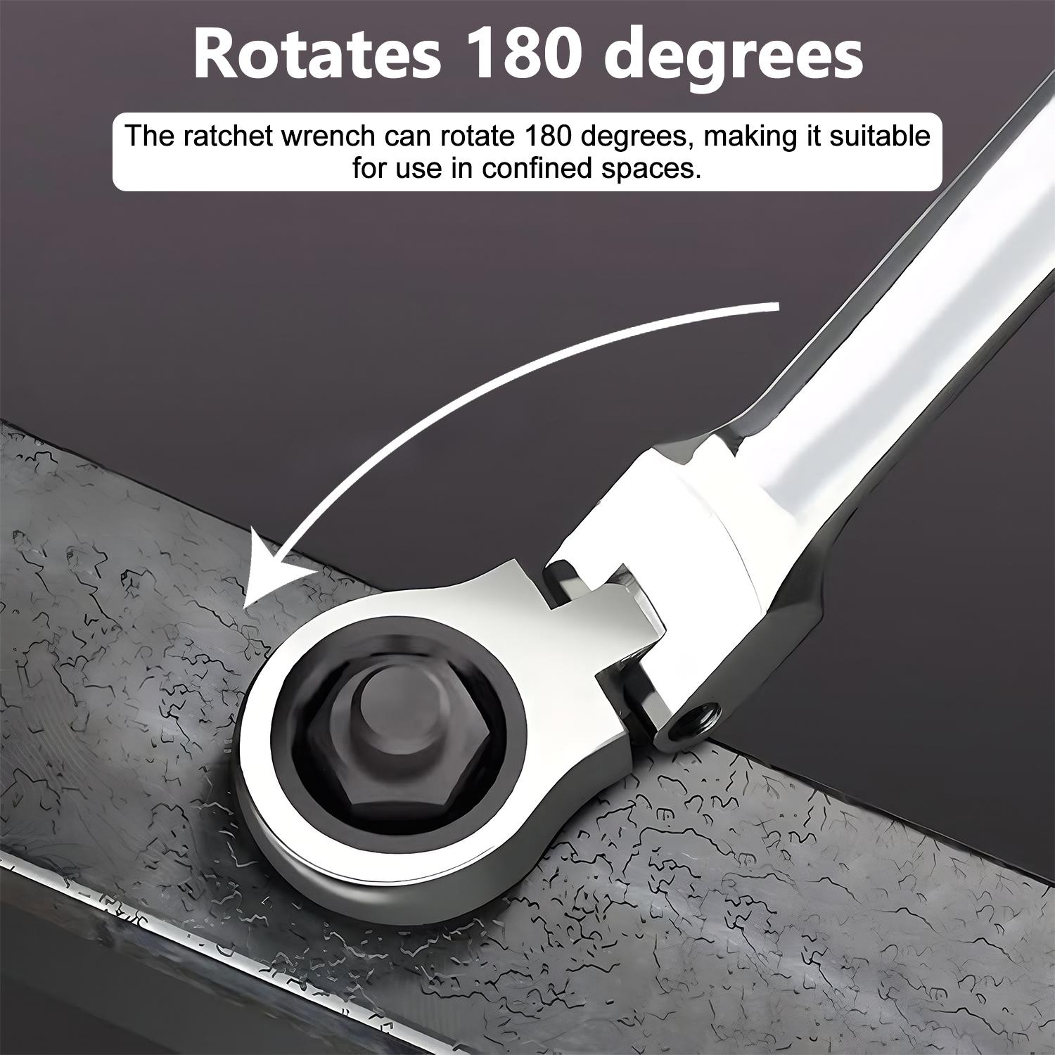 PUKEGM 10mm Ratchet Wrench Keychain Flex Head 72-Tooth Mechanic Gift (Neo Chrome Plating)