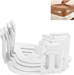 4-Pack Bed Sheet Holders for Corners, Heavy-Duty Mattress Straps with Reinforced Clips, Fabric-Safe Sheet Grippers, Universal Fit forFit All Sheet Size (White)
