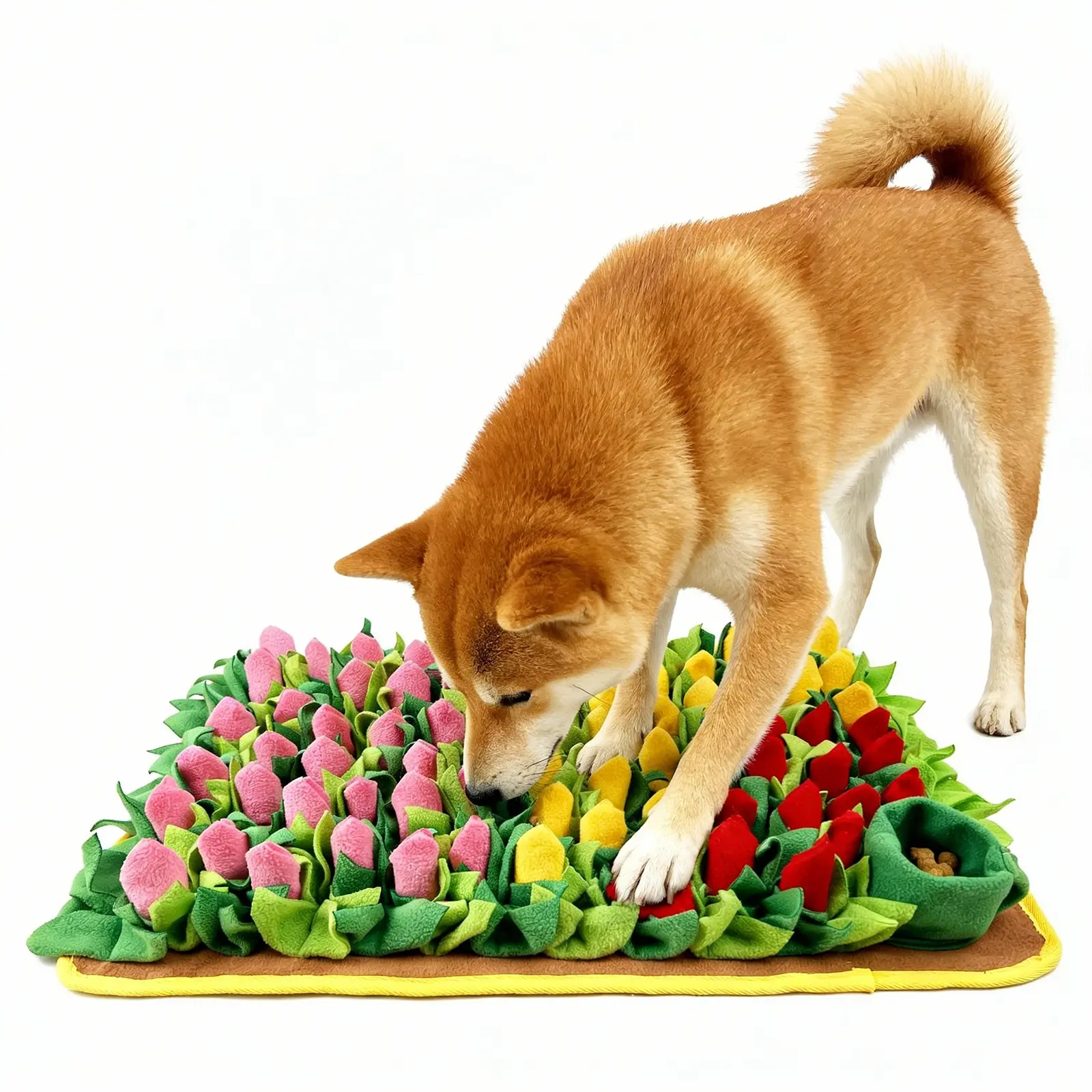 Interactive Dog Sniffing Pad, Food Slow Feeder Puzzle Toy, Garden Pattern Sniffing Mat, Fun Hidden Treats Toy, Dog Slow Feeding Sniffing Pad, Durable Play Game