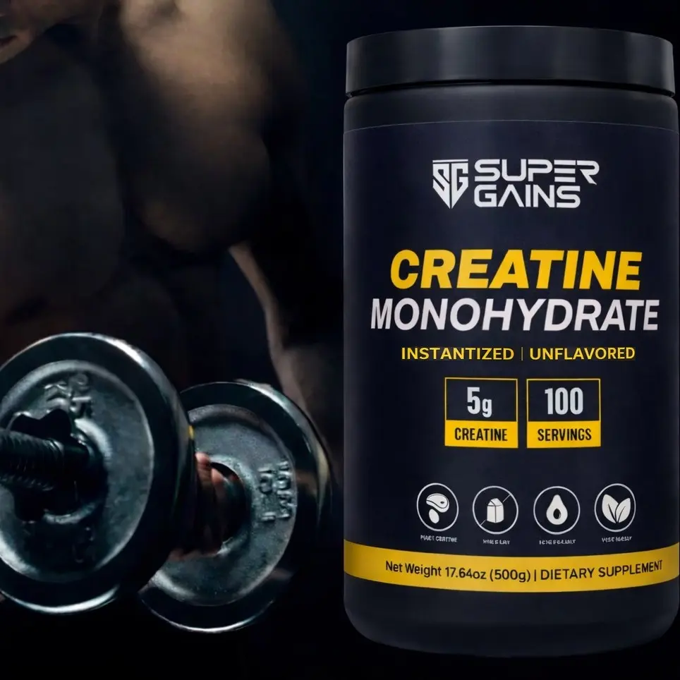 Instantized Creatine Monohydrate SUPERGAINS Instantized Creatine Monohydrate Unflavored 5g per Serving ...