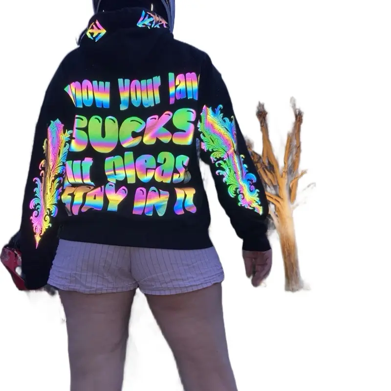 Retro reflective “I know your lane sucks” Sweatshirt, loose fit nighttime riding essential garment pullover Humor Biker Hoodie Design