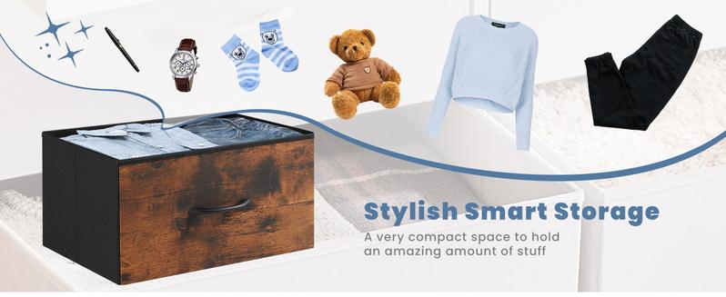 Dresser with 7 Fabric Drawers, 47 Inch Dresser TV Stand for 43, 50, 55 Inch TV, Metal Frame, for Bedroom, Clothing