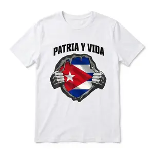 Patria y Vida Cuba Flag T-Shirt - Patriotic Cuban Roots Pride Graphic Tee - Soft Cotton Unisex Shirt for Miami Heritage Events