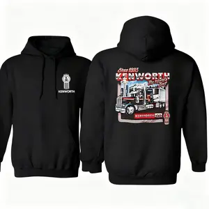 Kenworth 100th Anniversary Hoodie, Vintage Truck Graphic Pullover for Men and Women, Retro Big Rig Cotton Gift Sweatshirt streetwear