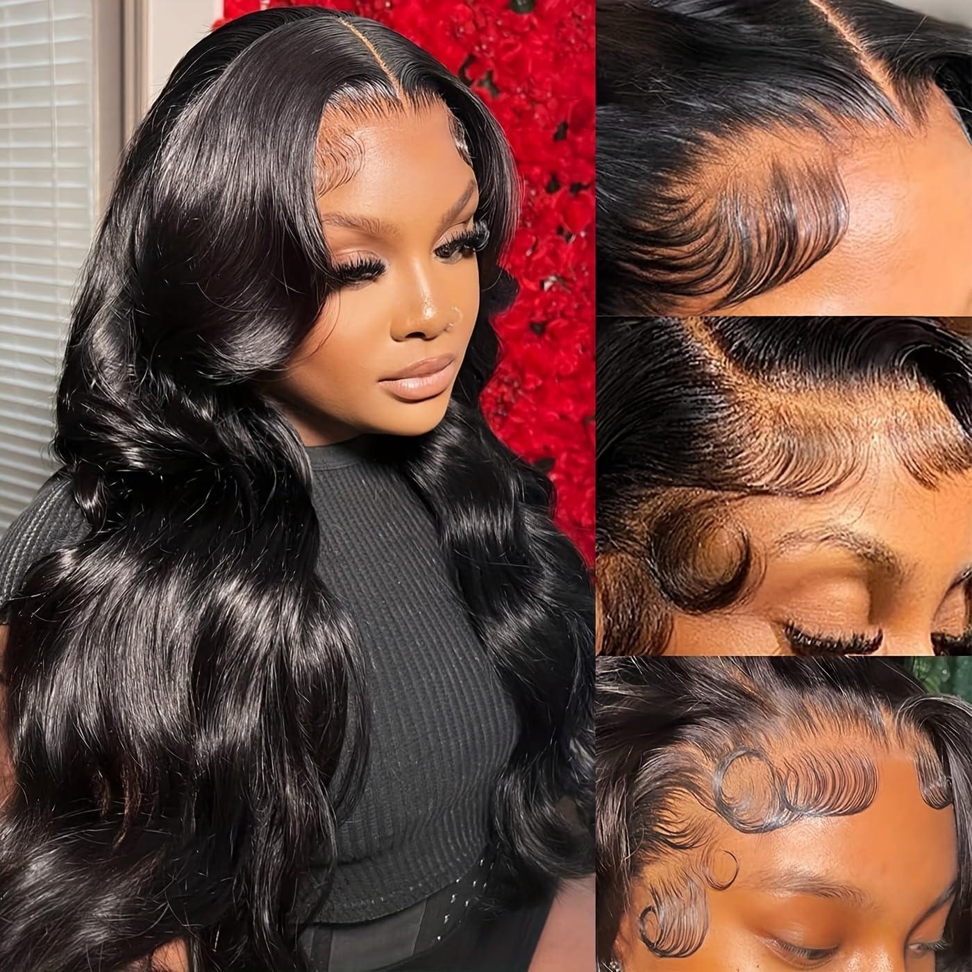 Bling Hair HD Transparent 13x4 13x6 Body Wave Lace Front Wig Brazilian Pre Plucked 4x4 Body Wave Lace Closure Wig Human Hair Wigs For Women 180Density