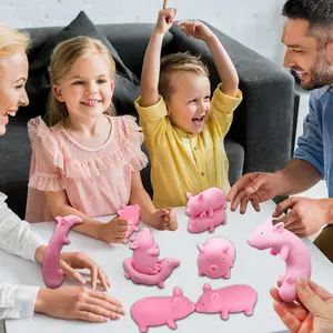 4 Pack Squishy Pig Toy for Stress Relief – Pink Popping Eye Animal Fidget Toy for Kids, Adults, Autism, Anxiety, Birthday Gifts & Party Favors