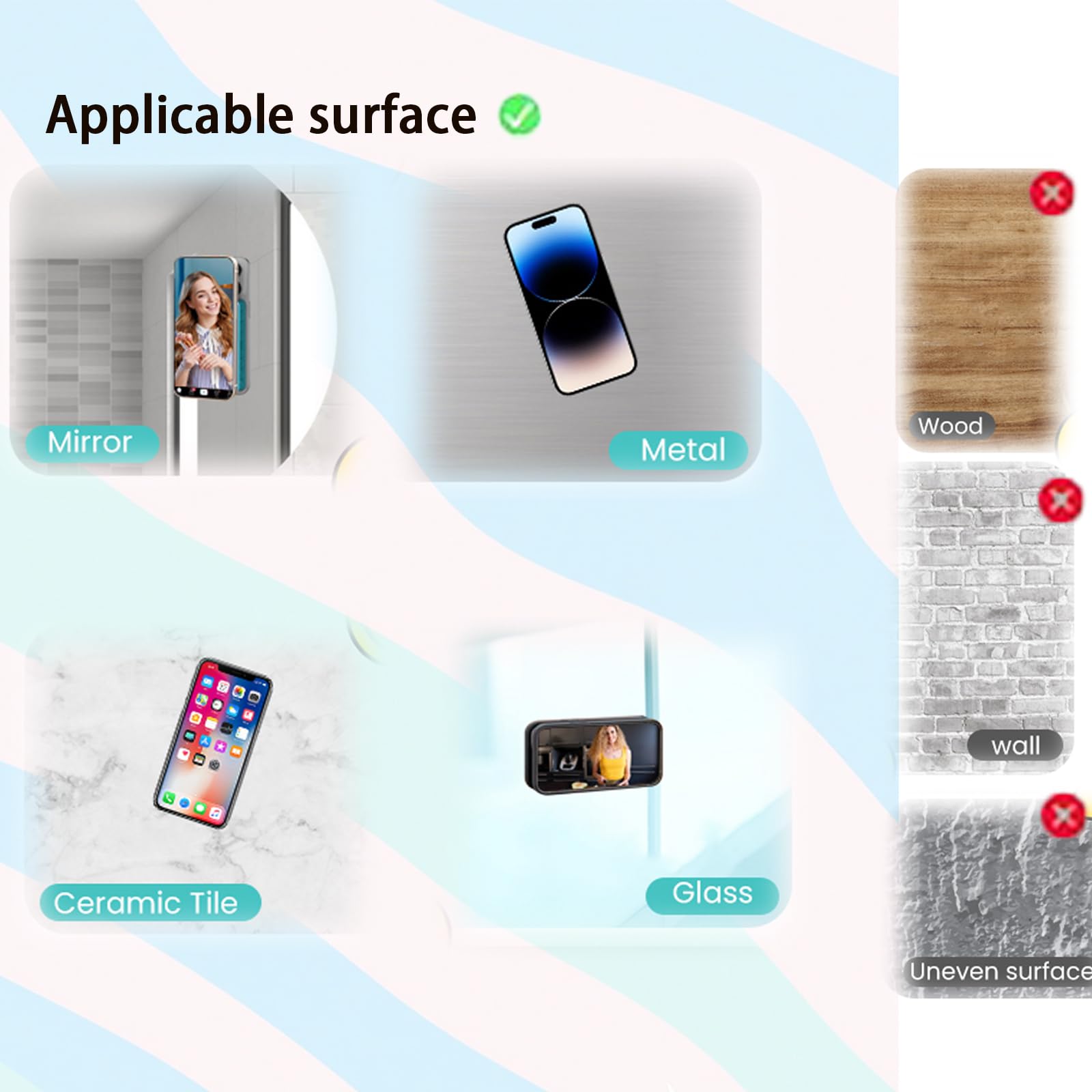 3 PCS Single-sided Silicone Suction Phone Case Mount,Non Slip Suction Cup, Hands-Free Phone Accessories Holder for Selfies and Videos,Silicone Adhesive Stand Sticky for Cell Phone Pink