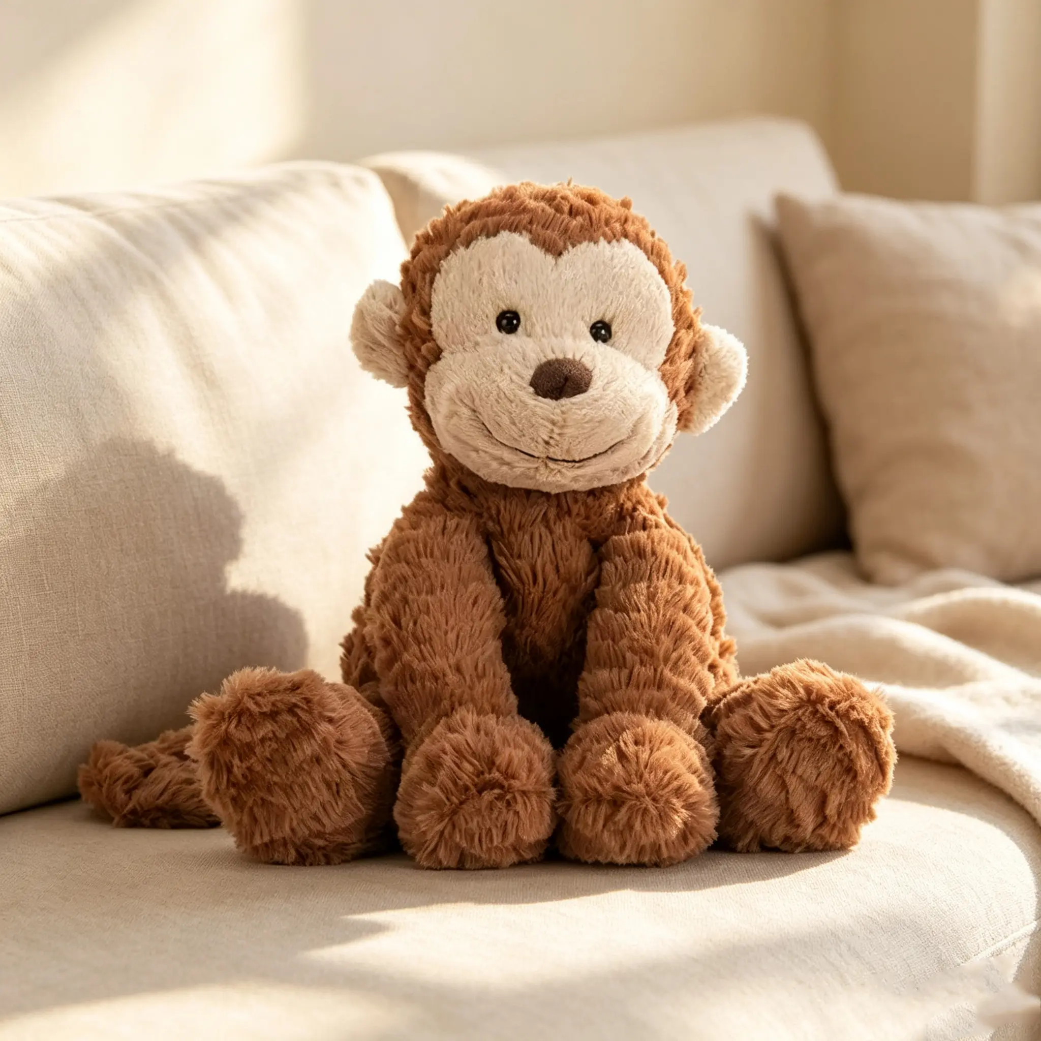 Soft Monkey Stuffed Animal Plush Toy, Cute Brown Monkey Plushie, Fluffy Hugging Pillow Doll for Kids Adults, Birthday Gift Home Decor, Viral TikTok Plush, Emotional Support Companion, Kawaii Stuffed Plushies