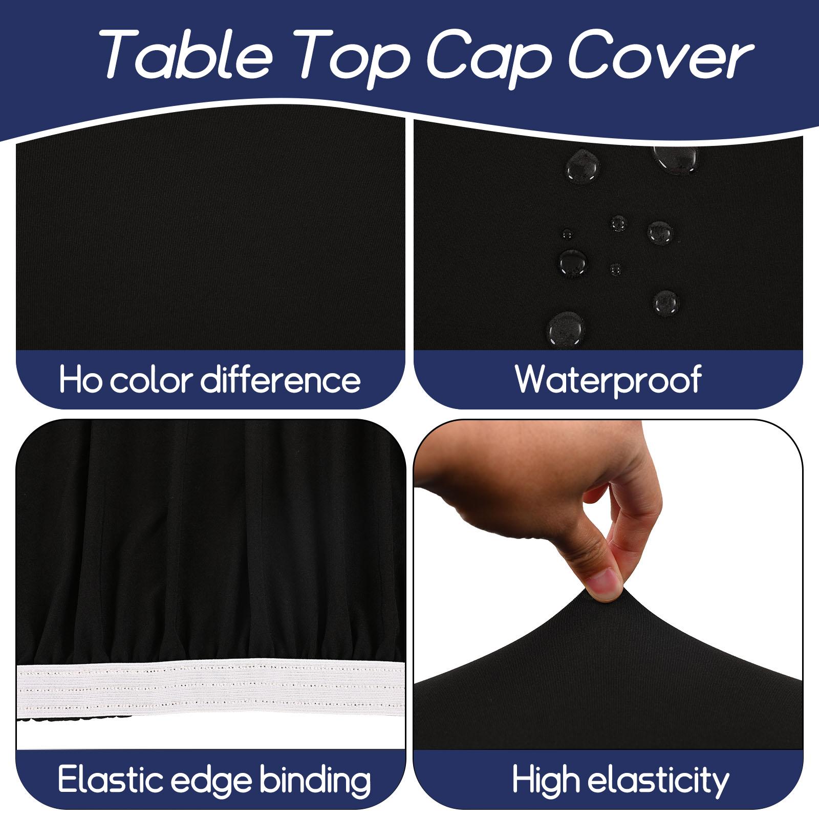 MTREO 1 6 10 Pack Stretch Fabric Table Top Cap Cover, fits 4ft/5ft/6ft/8ft Tables, Spandex Table Covers Washable Elastic Universal Rectangle Tablecloth Protector for Indoor Outdoor Party Picnic Wedding