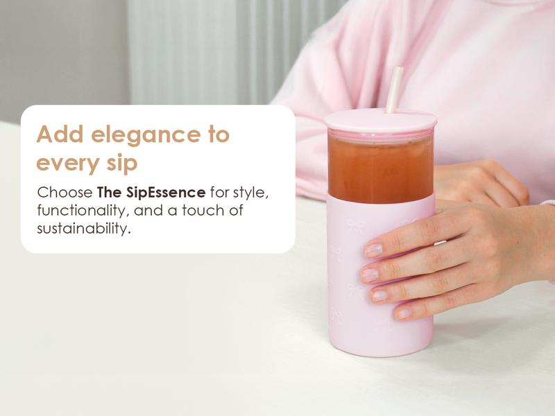 Sandjest 20oz Glass Tumbler with Silicone Sleeve & Straw, Ideal for Hot & Cold Drinks Smoothie Iced Coffee, Aesthetic Cup for Valentine Gift for Women Sandjest 20oz Glass Tumbler with Silicone Sleeve & Straw, Ideal for Hot & Cold Drinks Smoothie Iced Coffee, Aesthetic Cup for Valentine Gift for Women