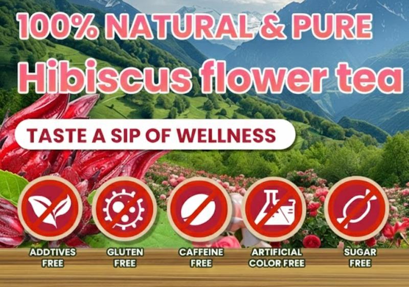 120 Hibiscus Tea Bags | 100% Pure Hibiscus Flower | Sugar-Free, Caffeine-Free Herbal Tea | Double Chamber, Individually Wrapped Bags| Rich in Natural Goodness and Flavor