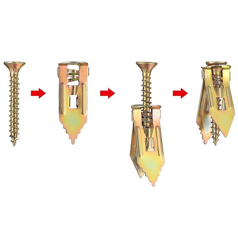 DABATR 20PCS Self-Drilling Drywall Anchors Kit No Drill Needed Easy Hang for Home & Office Includes 20 Anchors 20 Screws for Quick Install Adjustable Hooks & Bracket