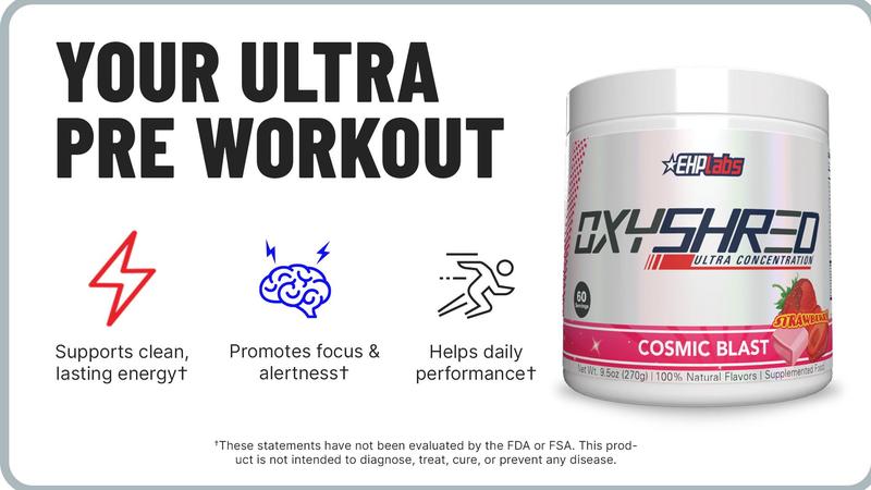 EHPlabs OxyShred Ultra Concentration Pre Workout and Shaker Cup Bundle | Ultra Concentrated Pre Workout Formula with Mixing Cup | Supports Energy and Training Performance