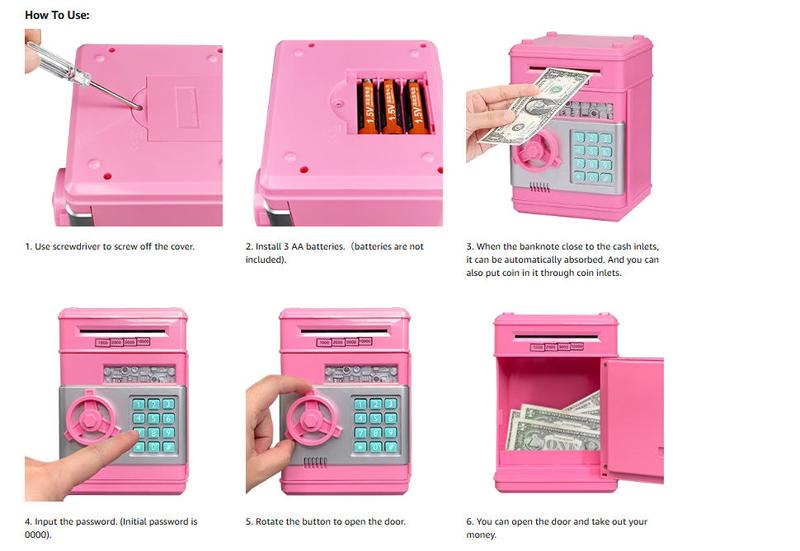 Piggy Banks Money Banks for Kids, Electronic Password Code Money Banks ATM Banks Box Coin Bank for Children Boys and Girls