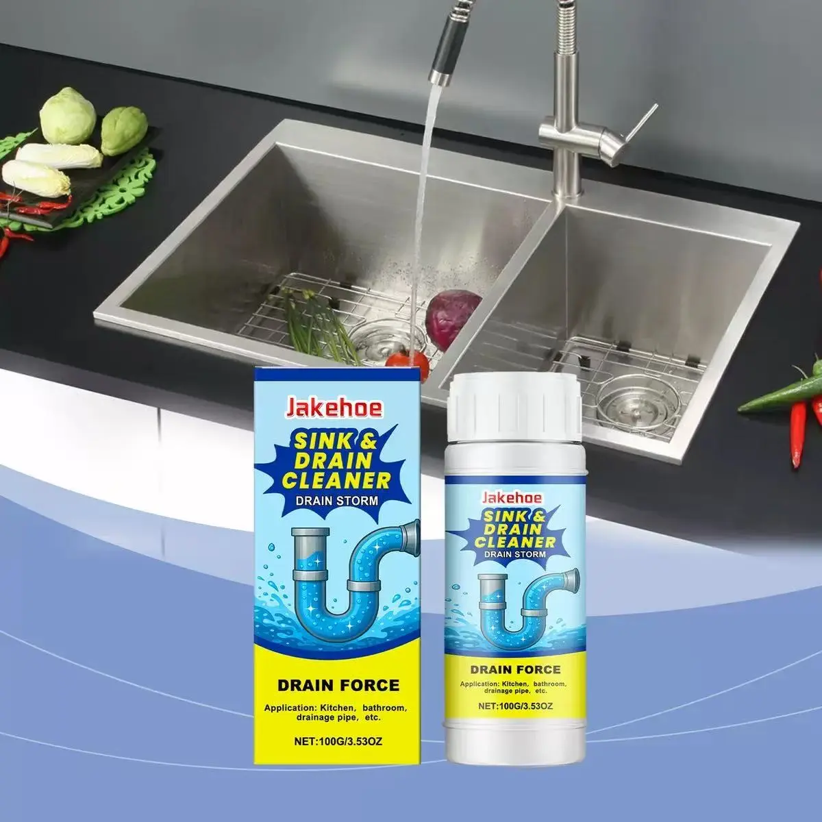 Liquid Bottled Drain Clog Remover - Powerful Formula Kitchen Cleaner, Multipurpose Pipeline Unclogger for Clogged Sinks, Kitchen Drains, Home Care Supply, Drain Cleaner
