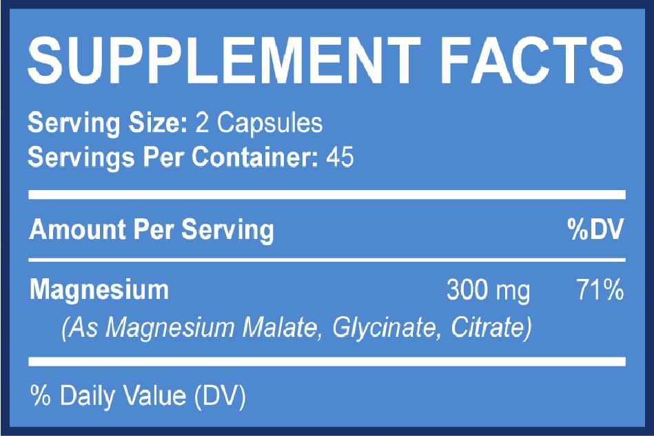 BioEmblem Triple Magnesium Complex - 300mg of Magnesium Glycinate, Malate, & Citrate for Muscles, Nerves & Energy, Vegan, Non-GMO, 90 Caps Supplement Absorption