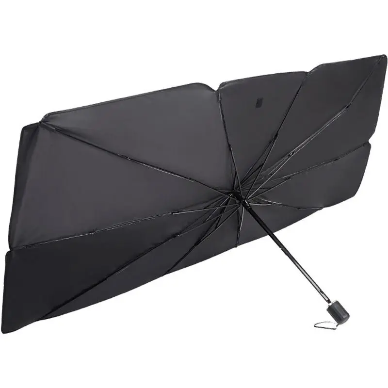 Front Windshield Fabric Sunshade - Compact Suction Cup Design, Sun Protection, Heat Insulation, Prevents Car Interior Aging & Cracking, Cools Car Instantly Under Direct Sunlight for Drivers