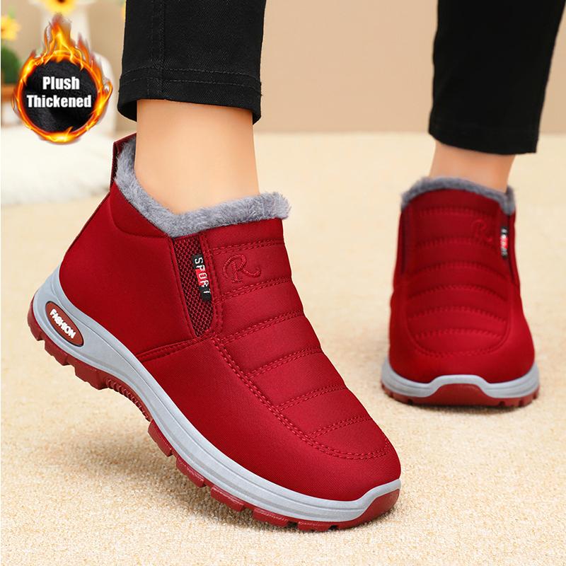 Women’s Warm Faux Fur Boots, Winter Outdoor Comfortable House Shoes, Non-Slip Casual Short Boots, Outdoor Booties Comfortable Shoes for Women, Winter Boots for Women, Classic Warm Boots, Waterproof Snow Boots Unisex Anti-Slip Height-Increasing