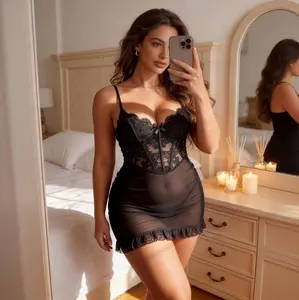 Shafits Women's Underwire Lace Chemise - Feminine, Comfortable, Sleeveless Loungewear with Ruffled Hem, Push-Up Bra, Adjustable Straps, Stretchy Floral Design