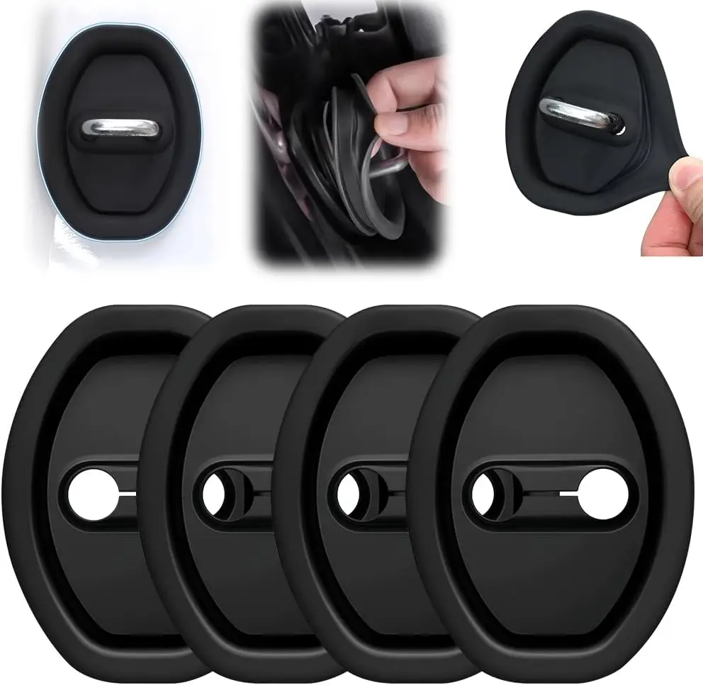 Universal  Silicone Door Latch Protective Cover, 4PCS, Easy Install  Decorations, Protects Door Latches for All Vehicles up