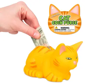 Orange Tabby Cat Coin Zipper Purse – Funny Gag Gift Cat Lovers – Archie McPhee