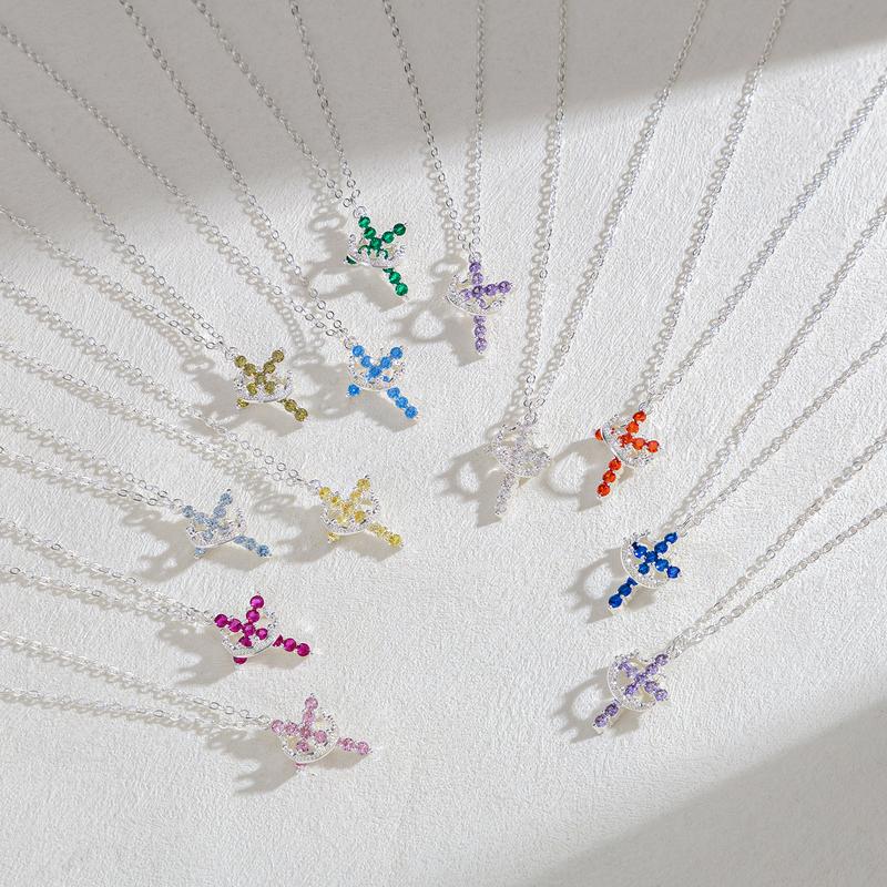 Tewiky Colorful Simple Crown & Cross Pendant Choker Necklace Set for Women & Men  Pretty Crown Cross Necklace For Daily Party Clothing Decor Trendy All-match & Exquisite Jewelry for Gift Fall Outfits,the best christmas gift