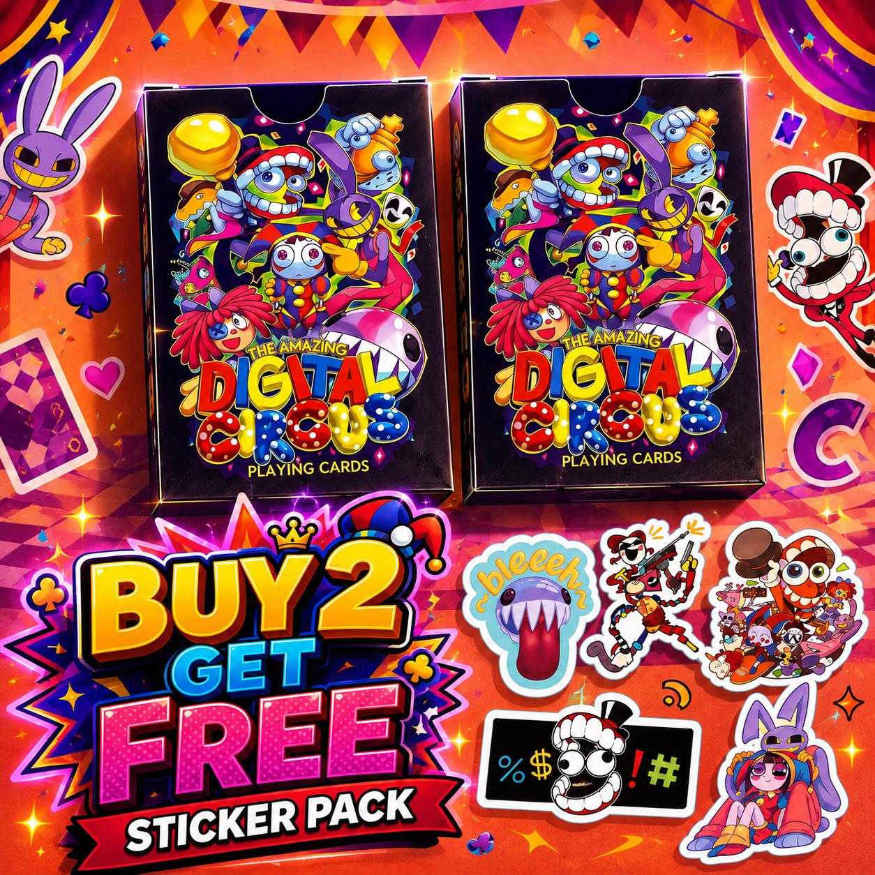 TADC Jax Playing Cards The Amazing Digital Circus 54 Card Deck Pomni Caine Collectible Poker Cards Anime Cartoon Fan Gift for Teens & Adults Digital Circus Fans