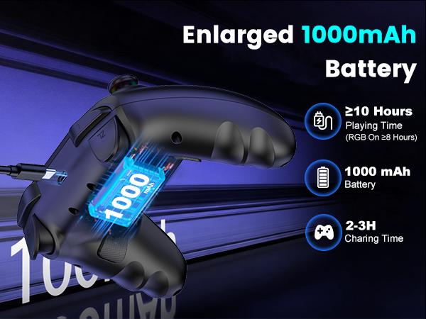 Switch 2 Pro Controller, 1000mAh Battery, Wireless Bluetooth Controller with Hall Effect Joysticks & Triggers, for Switch2/Switch/Switch OLED/Switch Lite, with 7 Light Modes/Paddle/Turbo/Motion/Charging Dock