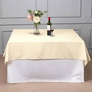 Polyester Square Tablecloth 70"x70" Beige - Wrinkle-Resistant Table Cover