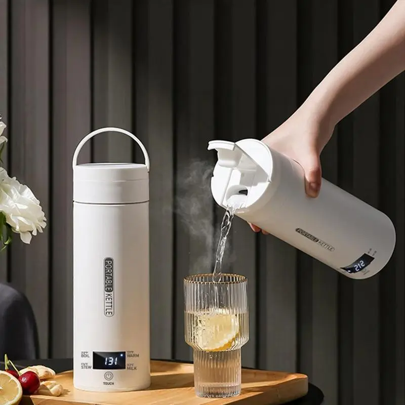 Portable Electric Kettle Travel Electric Kettle Water Heater with 4 Temperature Controls, Mini Tea Coffee Kettle for Hot Water on the Go, Compact Household Appliances for Home Kitchen Use, Fast Heating Travel-Friendly Kettle (Plug-in version)