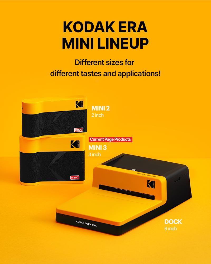 KODAK Mini 3 ERA 4PASS Portable Photo Printer (Printer + Initial 8 Sheets + 60 Sheets)