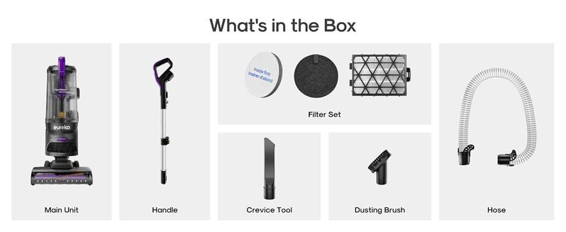 Eureka FlexReach NEU651PL Upright Vacuum Cleaner with Lift-Up Pod & Anti-Tangle Brushroll for Carpet & Hard Floors, Purple, 960W Motor, Deep Cleaning, Jumpstart Sale, Powerful Suction, Flexible Design