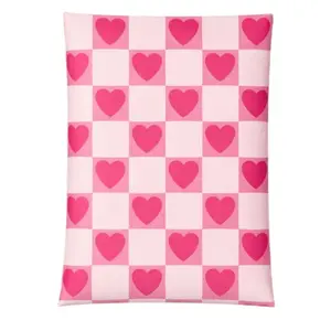 Pink Heart Check Poly Mailers Size 14x17 Valentine Shipping Bags