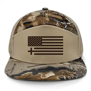 TRENZ SHIRT COMPANY Men's 7-Panel Snapback Mesh Christian Trucker Hat Adjustable Fit Breathable Mesh Back Panels (6 Designs)