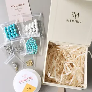 Myrible Jewelry Making Supplies Kit, Charm Necklace Making Kit for Adults, Natural Stone Beads, DIY Bracelet/Necklace