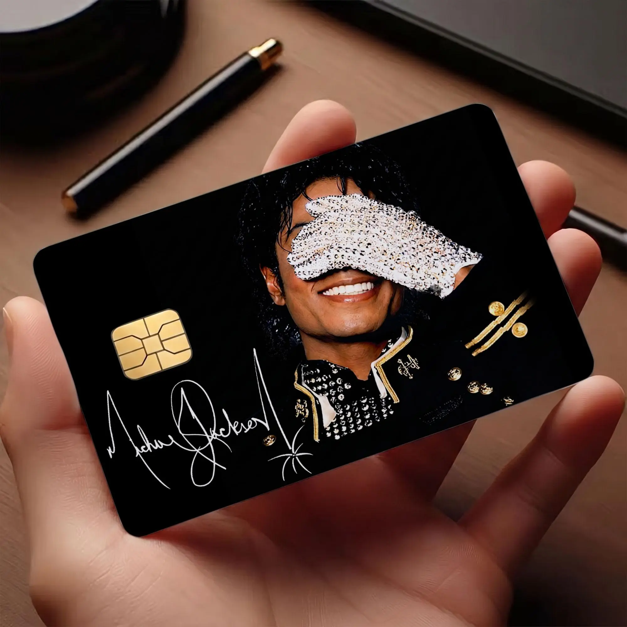 Michael Jackson Rhinestone Collectibles Card Stickers, Vintage Pop Music Legend Matte/Glitter Vinyl Credit-Debit Card Skin, MJ Fan Gift, Debit Card Skins, Card Sticker Cover