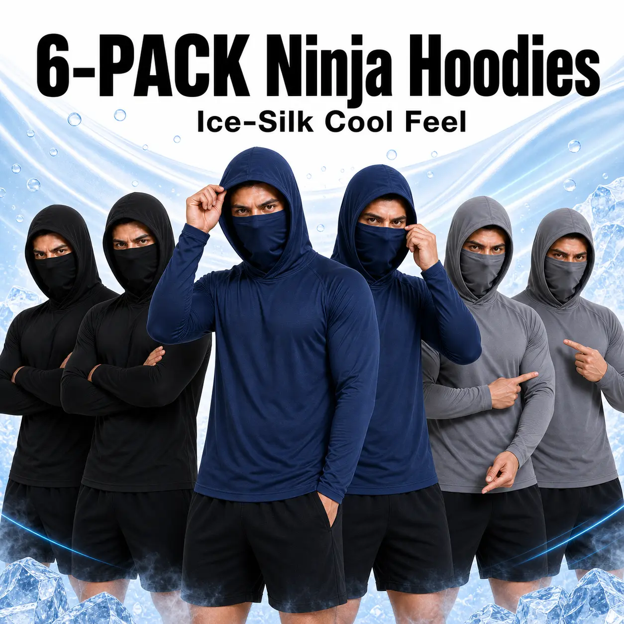 Men's Sun Protection Hoodie Long Sleeve Work Shirts Camisas para Hombres de Trabajo