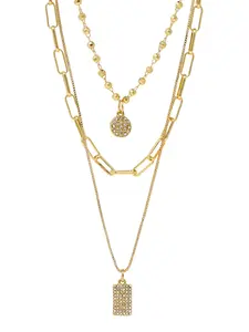 Bauble Sky Lux Triple Layered Pendant Necklace - Elegant Design with Layered Pieces for Versatile Wear