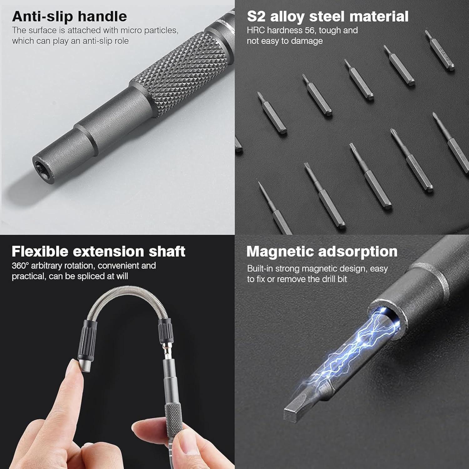 Precision Screwdriver Tool Set,1Set 128 In 1 Magnetic Screwdriver Bits Set,Multipurpose Switchable Screwdriver Tool Kit,Multifunctional Screwdriver,Ergonomic Design Screwdriver Hardware Kit for Repair,Christmas Gift,Electronic Devices Repair&Assembly Tool