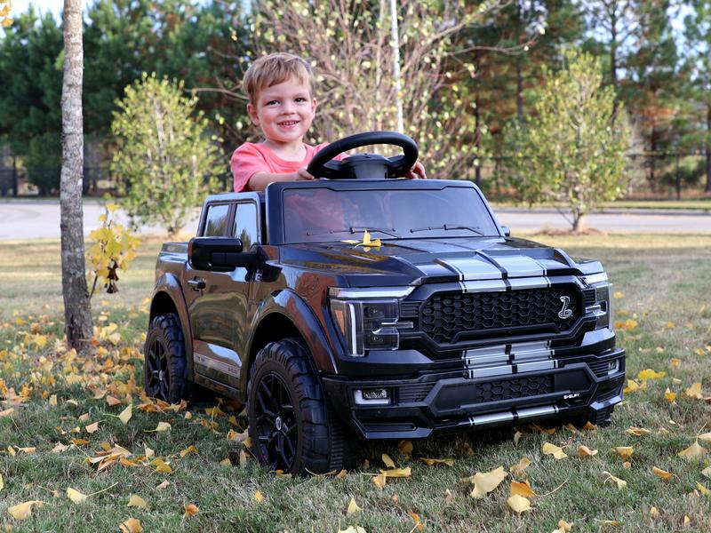 Hikiddo Electric Car Licensed Ford-Shelby F-150 12V Kids Ride on Truck Toys for Kids Toddlers with Remote & Bluetooth