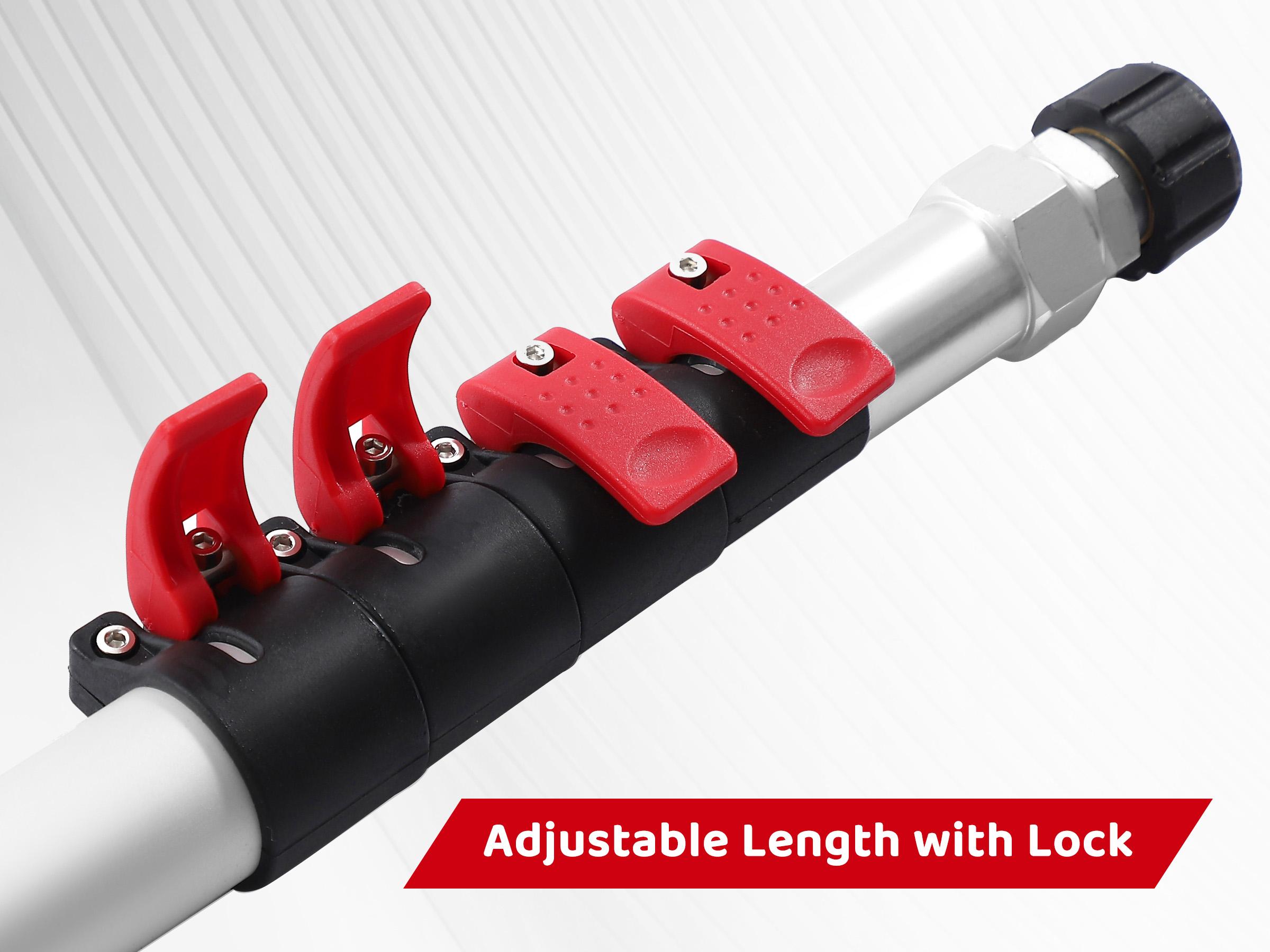 RIDGE WASHER 24 FT Telescoping Pressure Washer Wand with Brush,Telescopic Gutter Cleaner 3 Stainless Steel Curve Wands,Adjustable Belt,4000 PSI Heavy Duty Cleaning